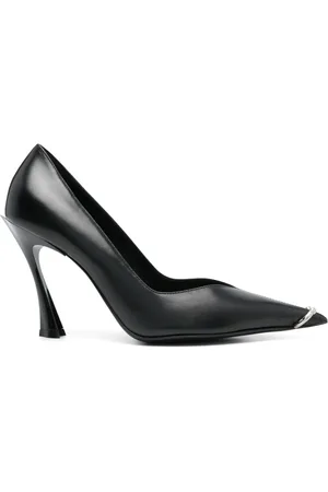 MUGLER 90mm leather piercing fang pump