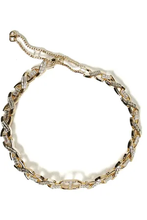 Twin-Set Oval T rhinestone necklace
