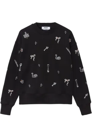 Msgm Beaded cotton sweatshirt