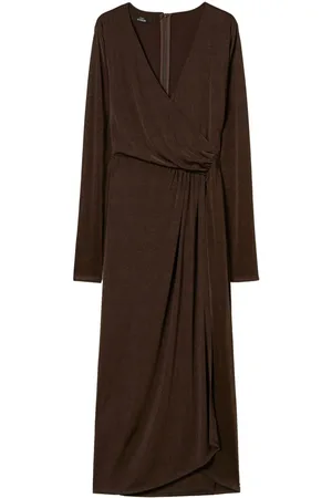 Twin-Set Side-draping jersey maxi dress