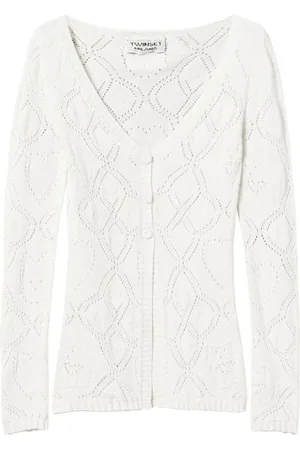 Twin-Set Pointelle-knit cardigan