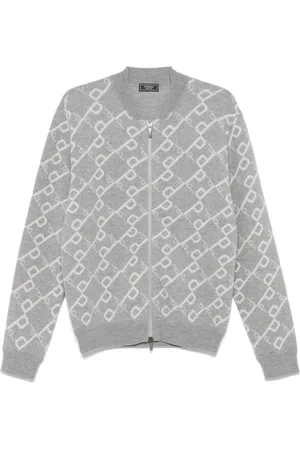 PESERICO SIGN Logo intarsia knit cardigan