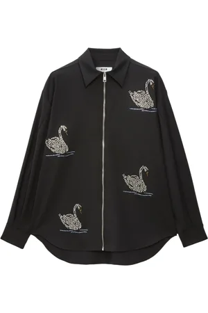 Msgm Studded zip-up shirt