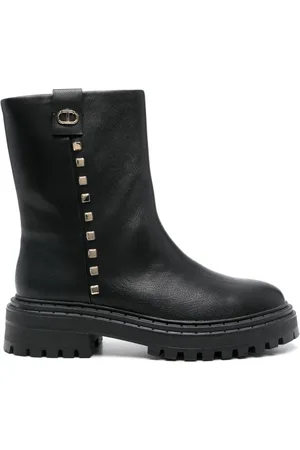 Twin-Set Logo-plaque biker boots