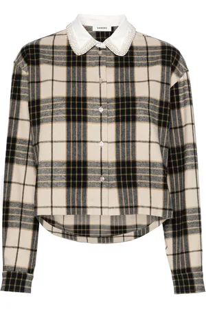 Sandro Crystal-embellished flannel shirt