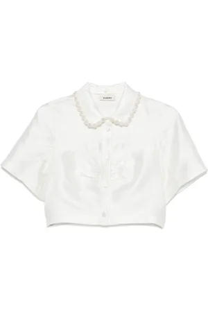 Sandro Beaded satin-effect shirt