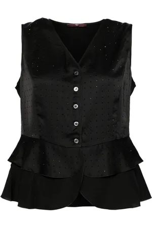 High Rhinestone embellished sleeveless gilet