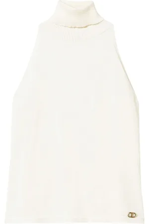 Twin-Set Logo-plaque knitted top