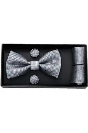 M. Moustache Crosshatch bow tie set
