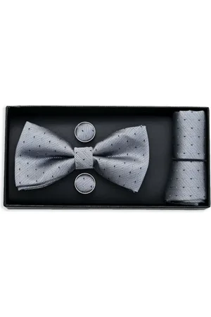 M. Moustache Textured bow tie set