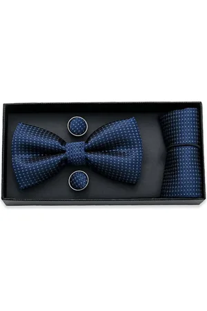 M. Moustache Patterned-jacquard bow tie set
