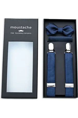 M. Moustache Textured suspender set