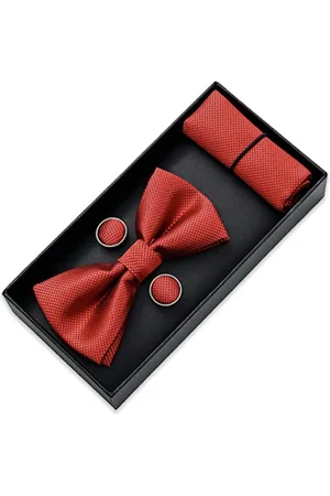 M. Moustache Crosshatched bow tie set