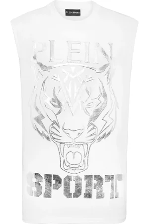 Philipp Plein Tiger-print round-neck tank top