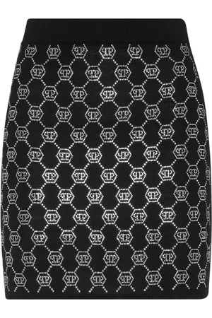 Philipp Plein Monogram knitted skirt