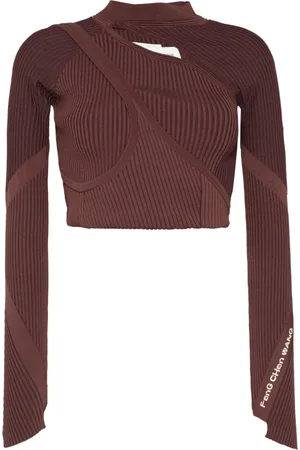 Feng Chen Wang Slash-neck knitted top