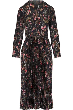 Vince Orchid Vine pleated satin dress