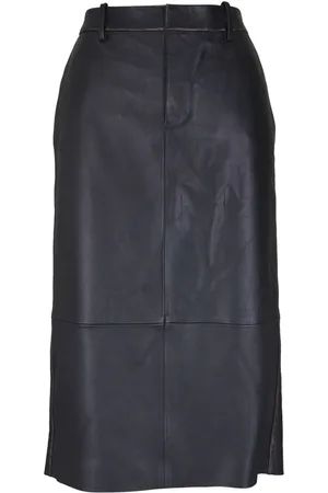 Vince Leather midi skirt