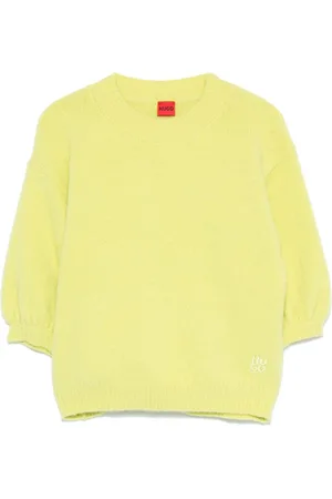 HUGO BOSS Puff-sleeve knitted T-shirt