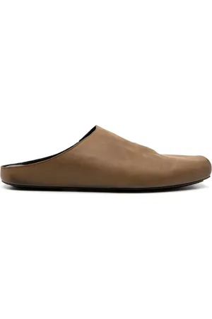 UMA WANG Square-toe leather slippers