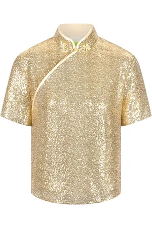 SHANGHAI TANG Sequin-embellished silk top
