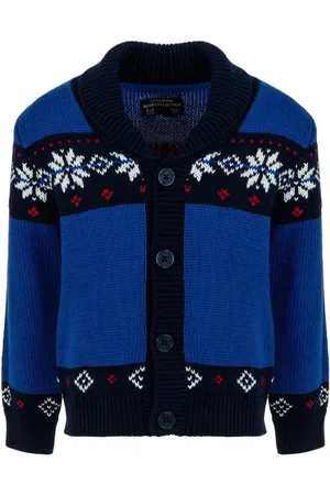 Lapin House Patterned intarsia-knit cotton cardigan