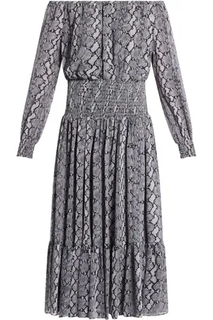 Michael Kors Boat-neck smocked maxi dress