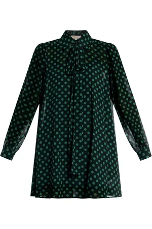 Michael Kors Polka-dot pussy-bow mini dress