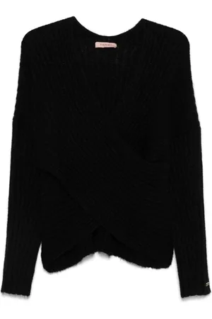 Twin-Set Crossover-neck sweater