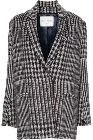 FORTE FORTE Houndstooth single-breasted coat