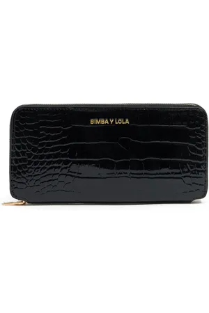 Bimba y Lola Croc-effect leather wallet