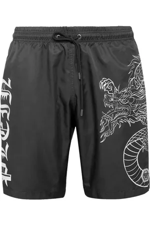 Philipp Plein Dragon-print swim shorts