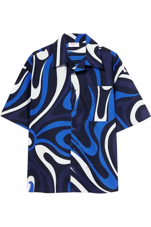 Puccini Marmo-print cotton shirt