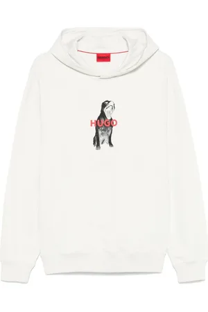 HUGO BOSS Animal graphics-print cotton hoodie