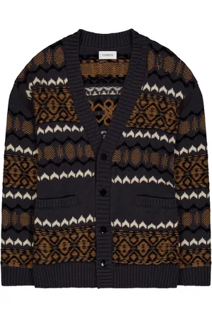 LANEUS Intarsia-knit cardigan