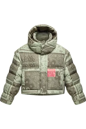 Monochrome Transform bandana-print down jacket