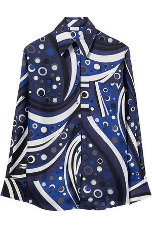 Puccini Fontane-print silk shirt