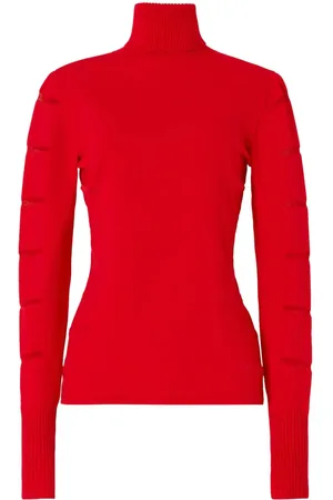 GENNY High-neck shear-detail jumper