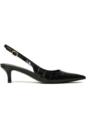 Twin-Set 50mm crocodile-embossed slingback pumps