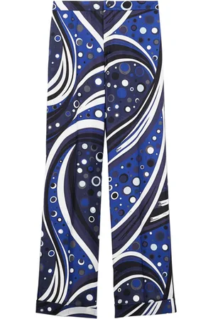 Puccini Fontane-print silk trousers