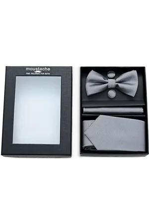 M. Moustache Textured bow tie set