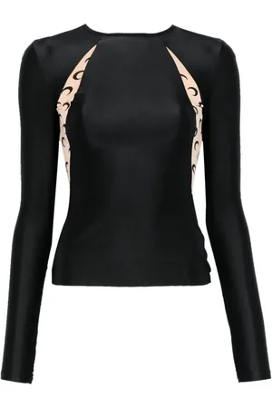 Marine Serre Crescent Moon-print draped top