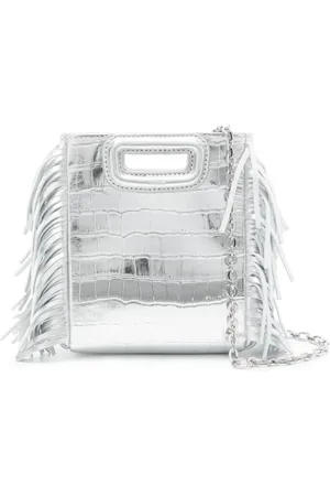 Maje Mini M crocodile-embossed tote bag