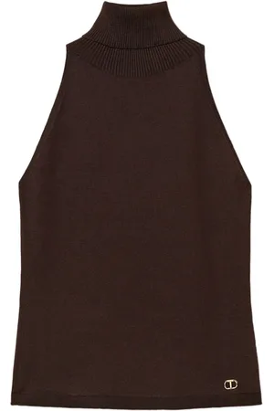 Twin-Set Logo-plaque knitted top