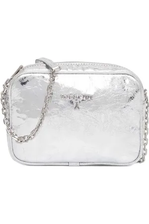 Patrizia Pepe Metallic leather crossbody bag