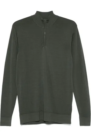 Sunspel Merino-wool half-zip sweater