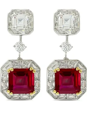 Juwelina Paris Carnival Ruby drop earrings