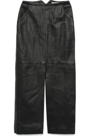 REMAIN Leather midi skirt