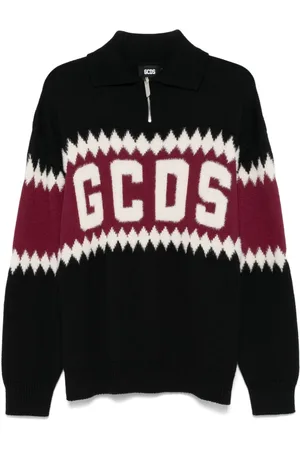 GCDS Logo-intarsia sweater