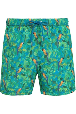 AMIR SLAMA Parrot-print swim shorts